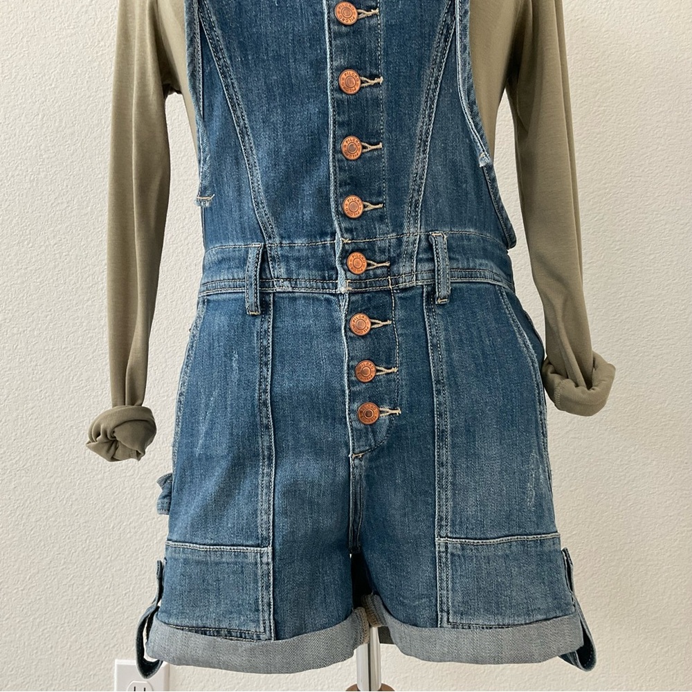 Anthropologie Pilcro Everyday Denim Short Overalls Size 25 - Picture 3 of 16